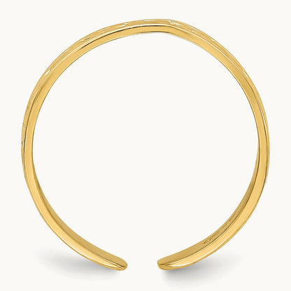 Small X and Hearts Adjustable Toe Ring — 14K Yellow Gold