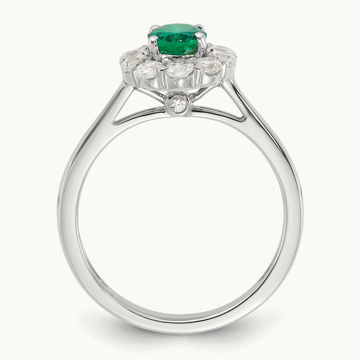 Created Emerald Halo Ring — 7