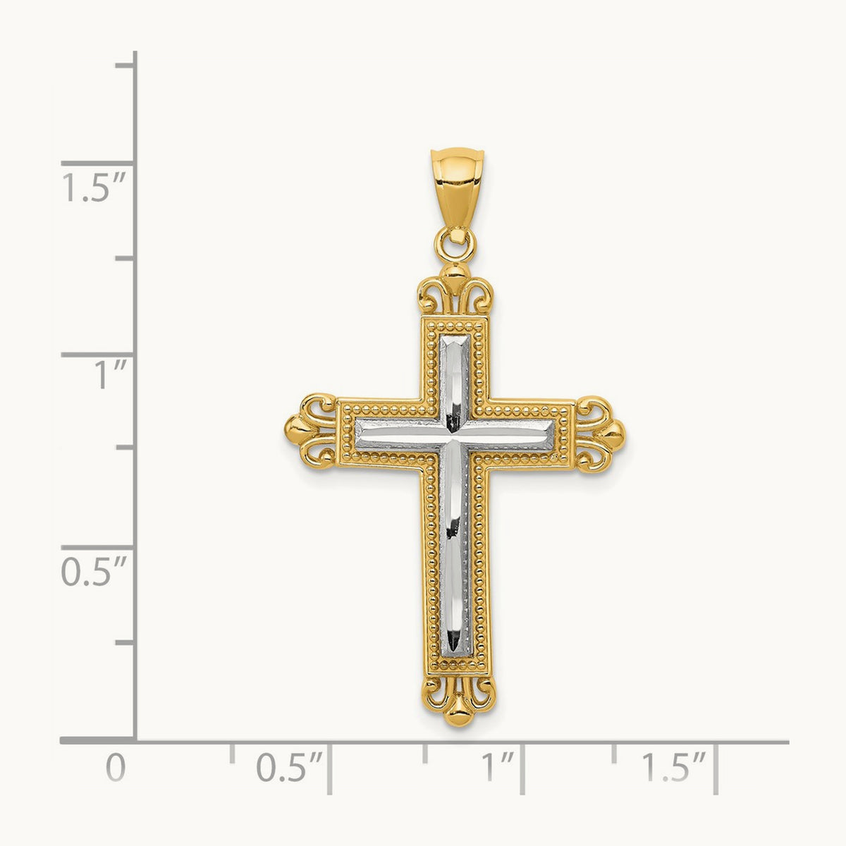 Cross Pendant, 14K Two-tone
