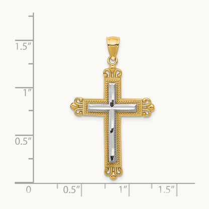 Cross Pendant, 14K Two-tone