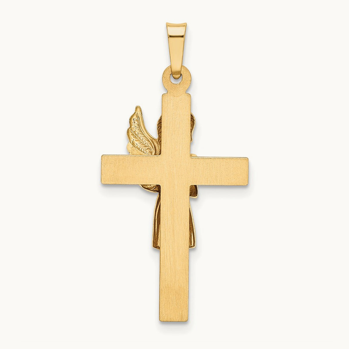 Angel and Cross Pendant, 14K Two-tone