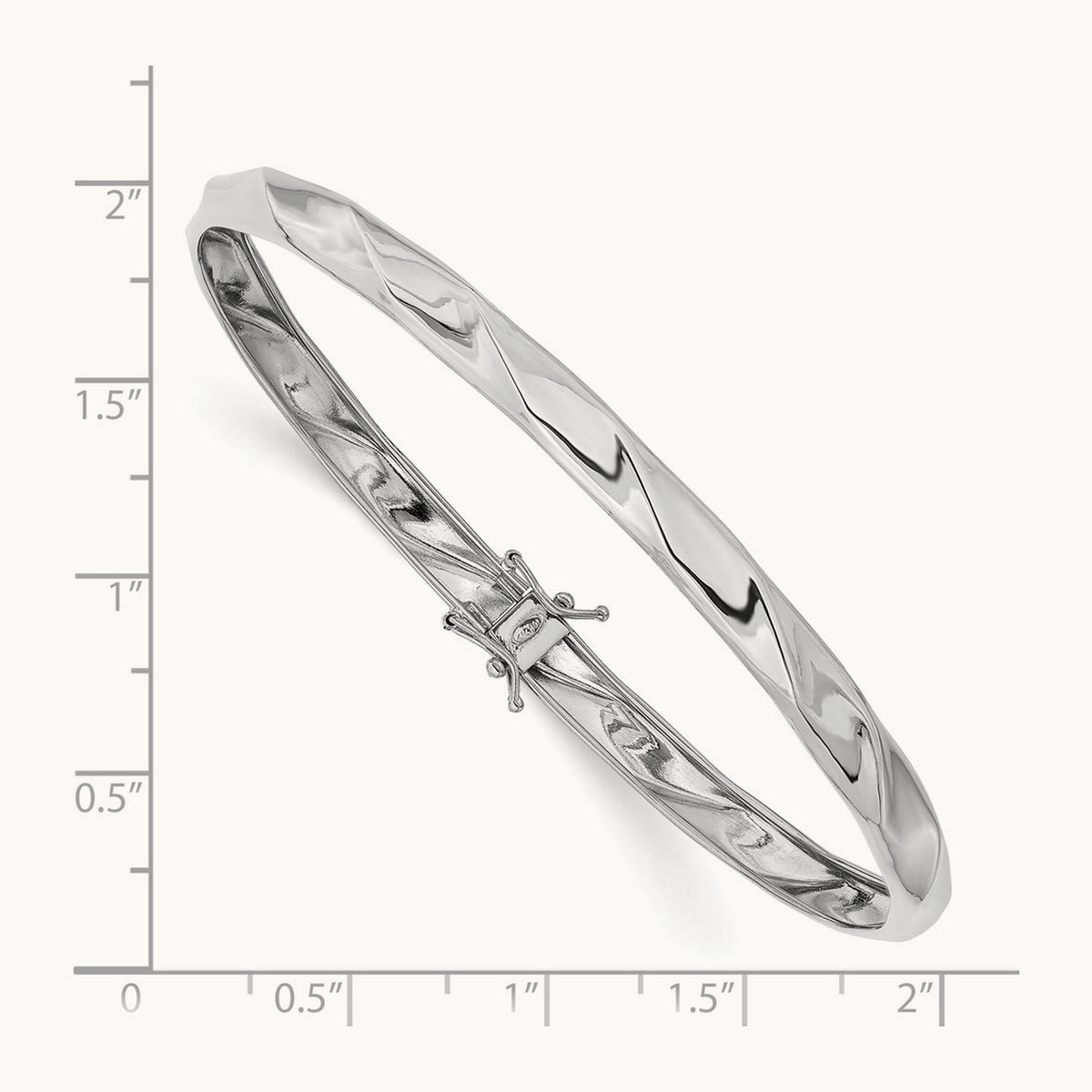 Polished Twisted Flexible Bangle — 14K White Gold