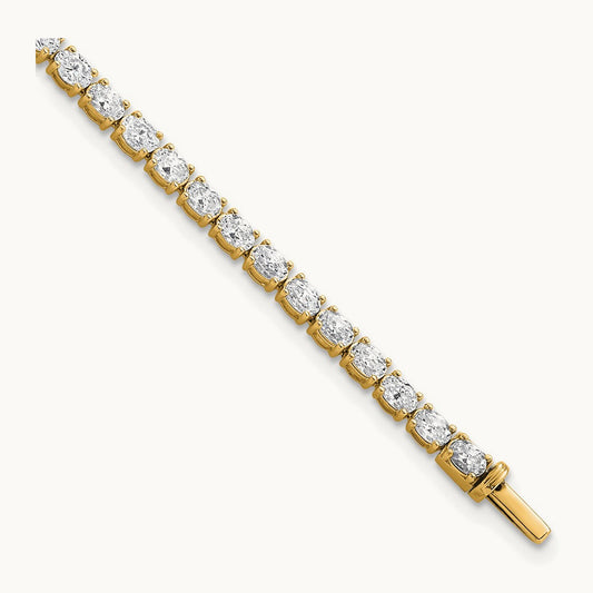 Oval Tennis Bracelet, 5.00 ct tw Lab-Grown Diamond — 14K Yellow Gold