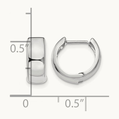 Polished Hinged Hoop Earrings, 14K White Gold