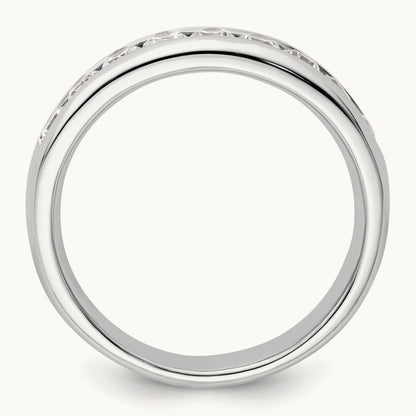 9-Stone Diamond Channel Band, 14K White Gold
