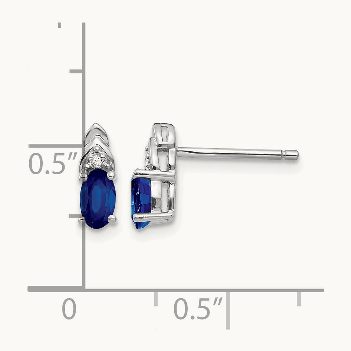 Sapphire and Diamond Post Earrings — photo set