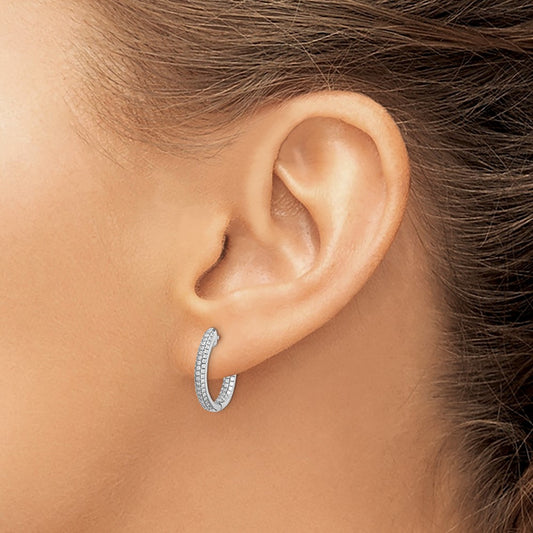 Diamond In/Out Hinged Hoop Earrings — photo set