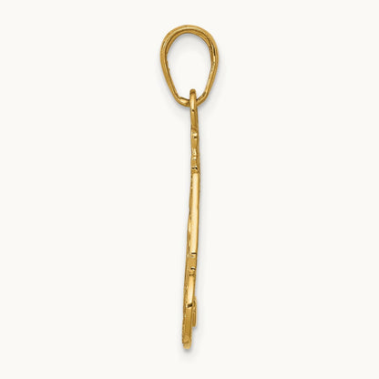 Slice of Cake with Candle HAPPY BIRTHDAY Pendant, 14K