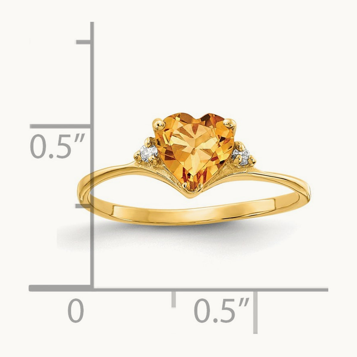 Citrine Diamond Ring, 14K