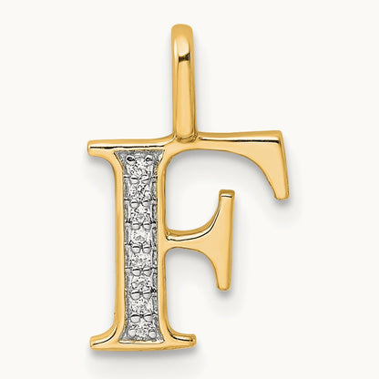 Diamond Letter F Initial Pendant, 14K