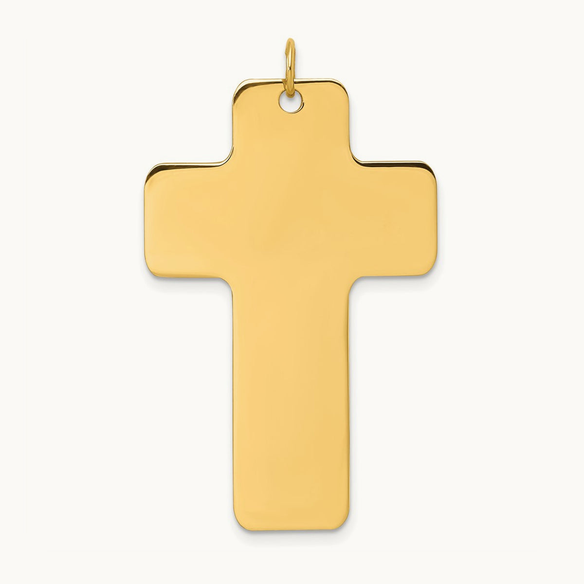 Polished Cross Charm, 14K