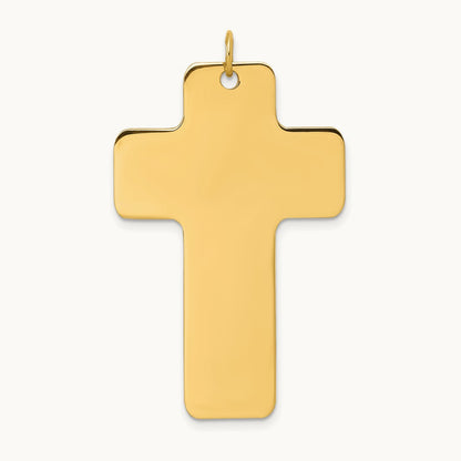 Polished Cross Charm, 14K