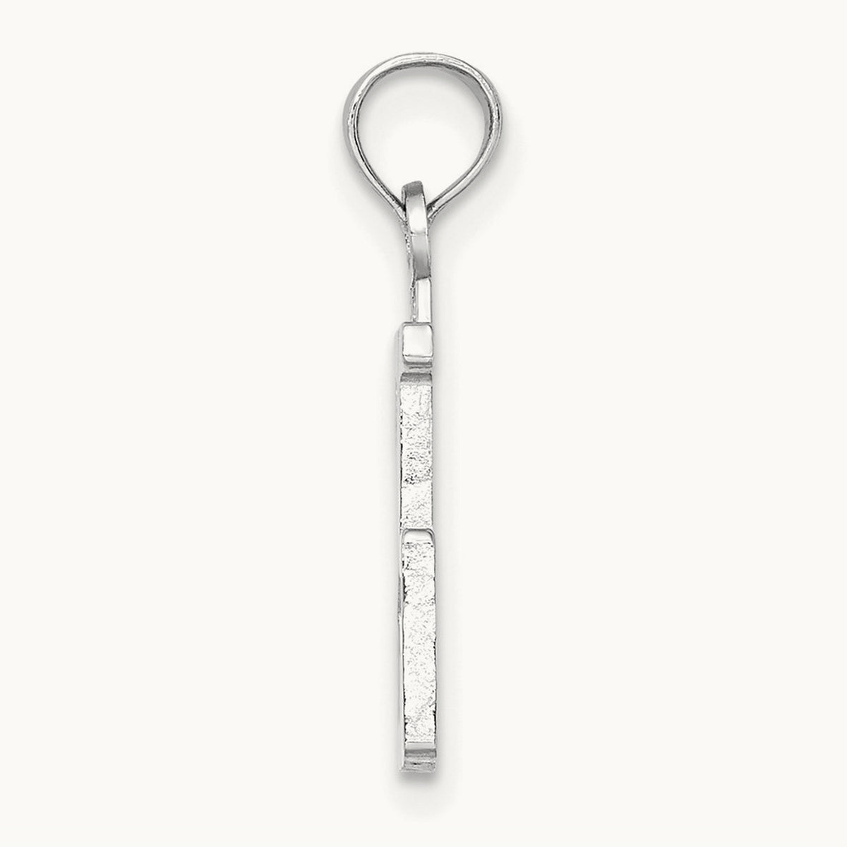 Polished Number 25 Pendant, 14K White Gold