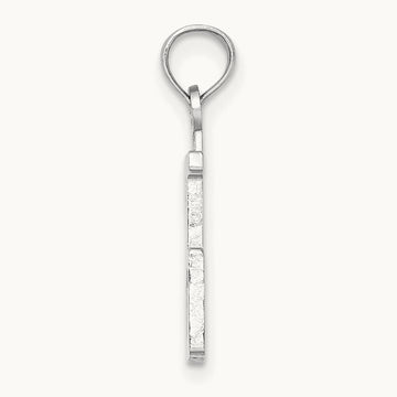 Polished Number 25 Pendant, 14K White Gold