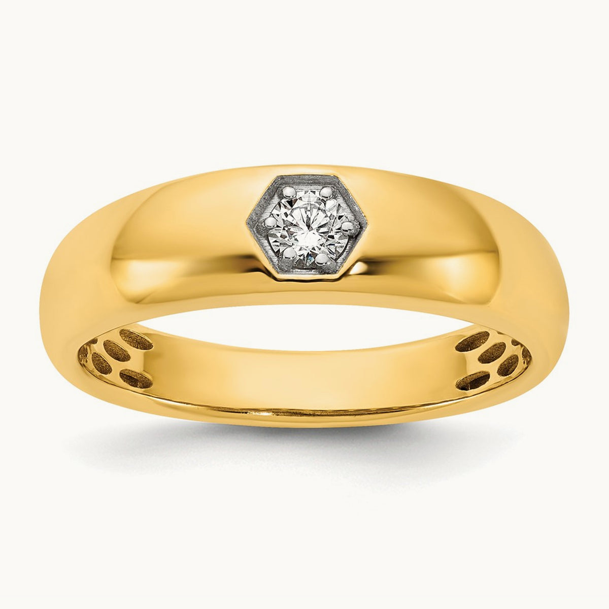 Setting: IB Goodman Men's Polished Diamond Ring Mounting, 14K Gold — 14K Yellow Gold