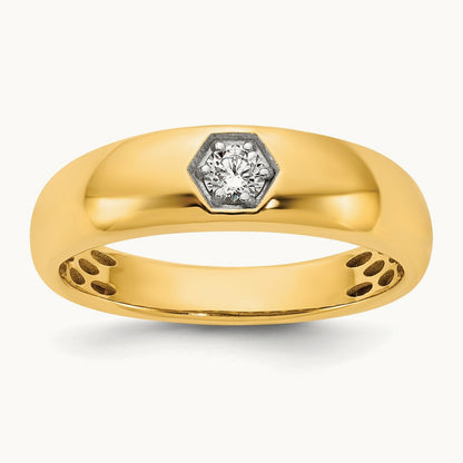 Setting: IB Goodman Men's Polished Diamond Ring Mounting, 14K Gold — 14K Yellow Gold