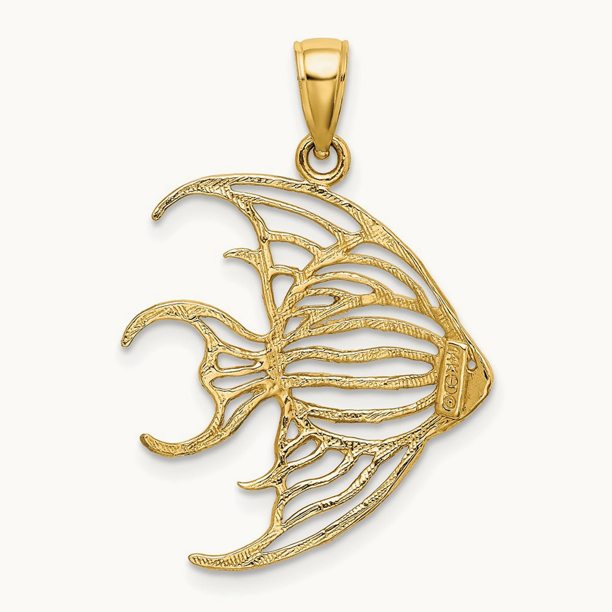 Cut-Out Angelfish Charm — 14K Yellow Gold, 23.4mm