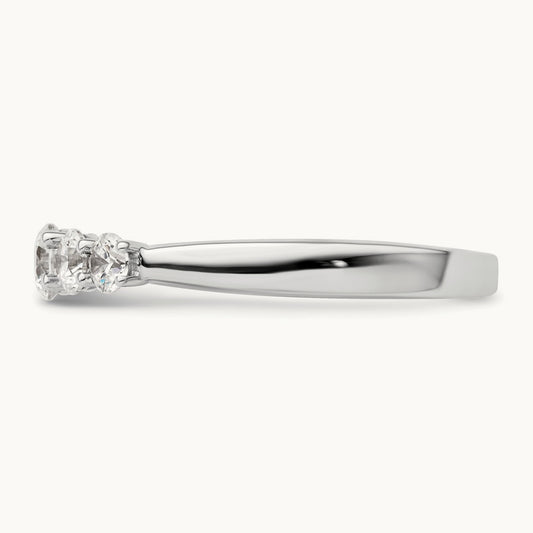5-Stone Diamond Semi-Mount Band, 14K White Gold