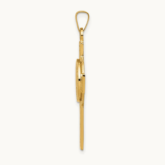 Cross w/St. Christopher Medal Pendant, 14K