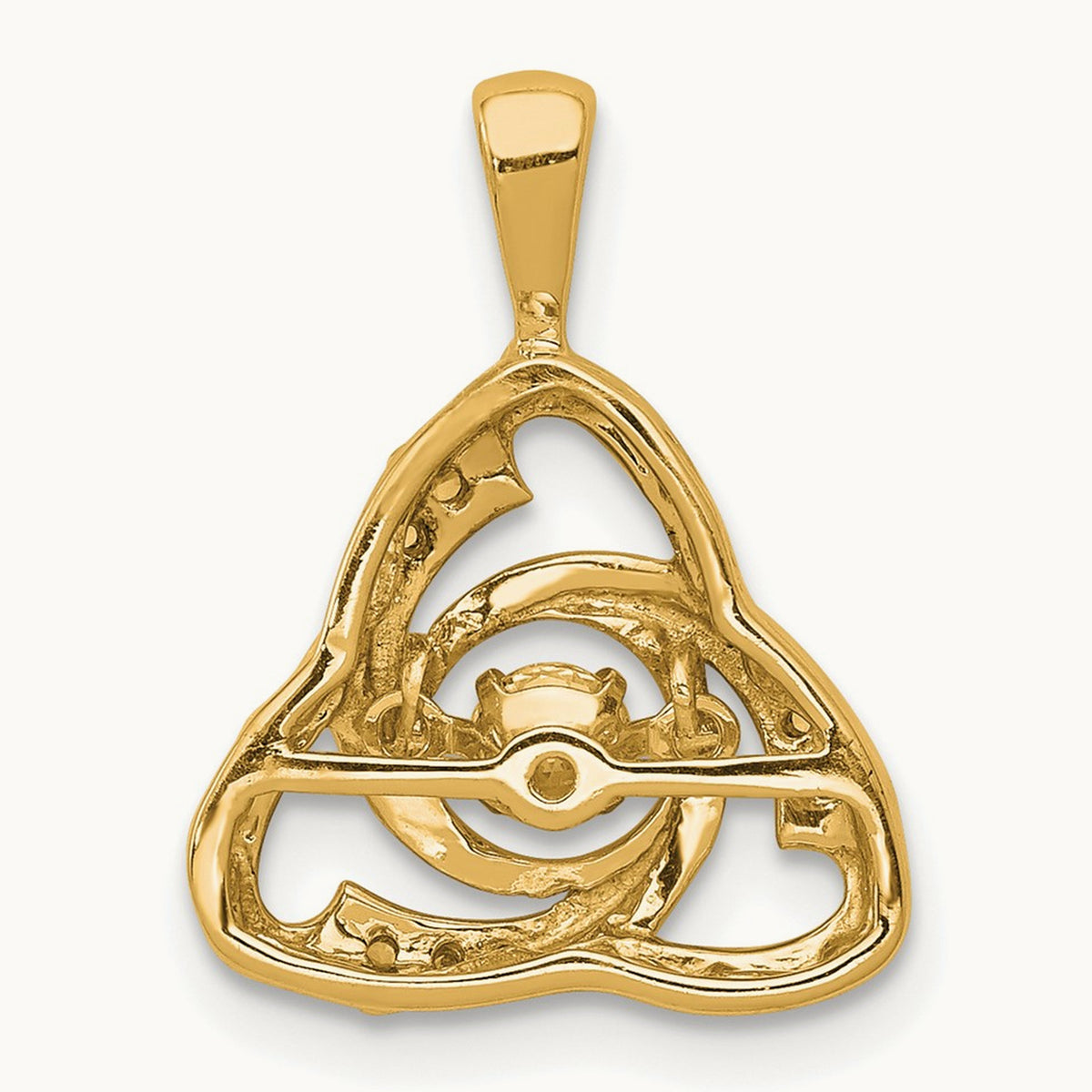 Vibrant Celtic Pendant, 0.20 ct tw Lab-Grown Diamond — 14K Yellow Gold