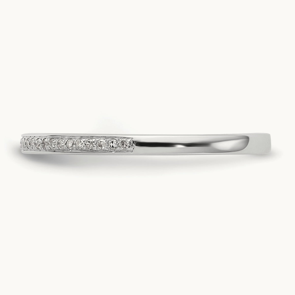 Set of 2 White Gold Diamond Wedding Band, 14K