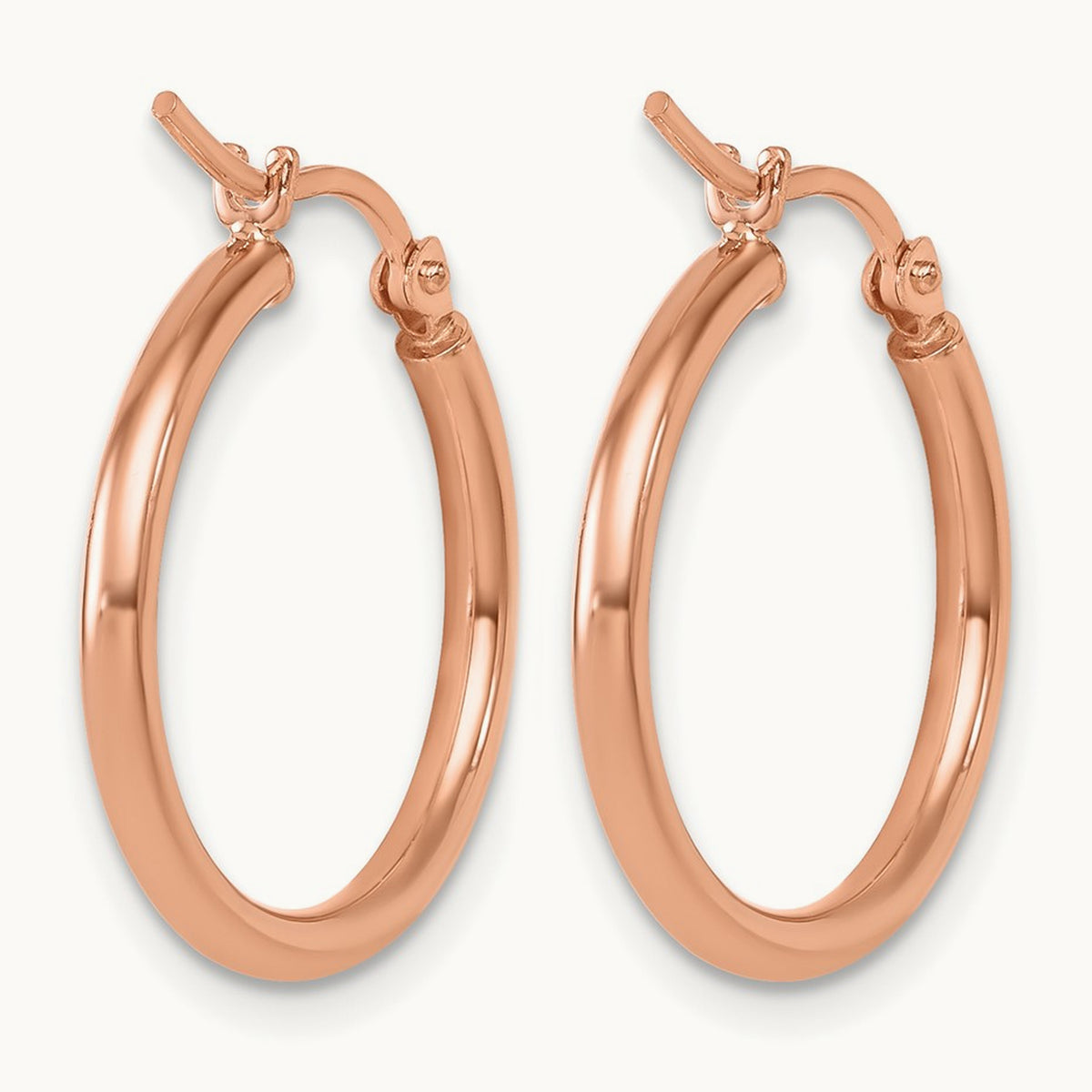 Polished Hinged Hoop Earrings, 10K Rose Gold — Leslie's