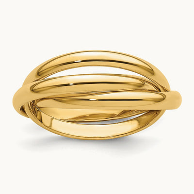 Polished Rolling Ring — 14K Yellow Gold