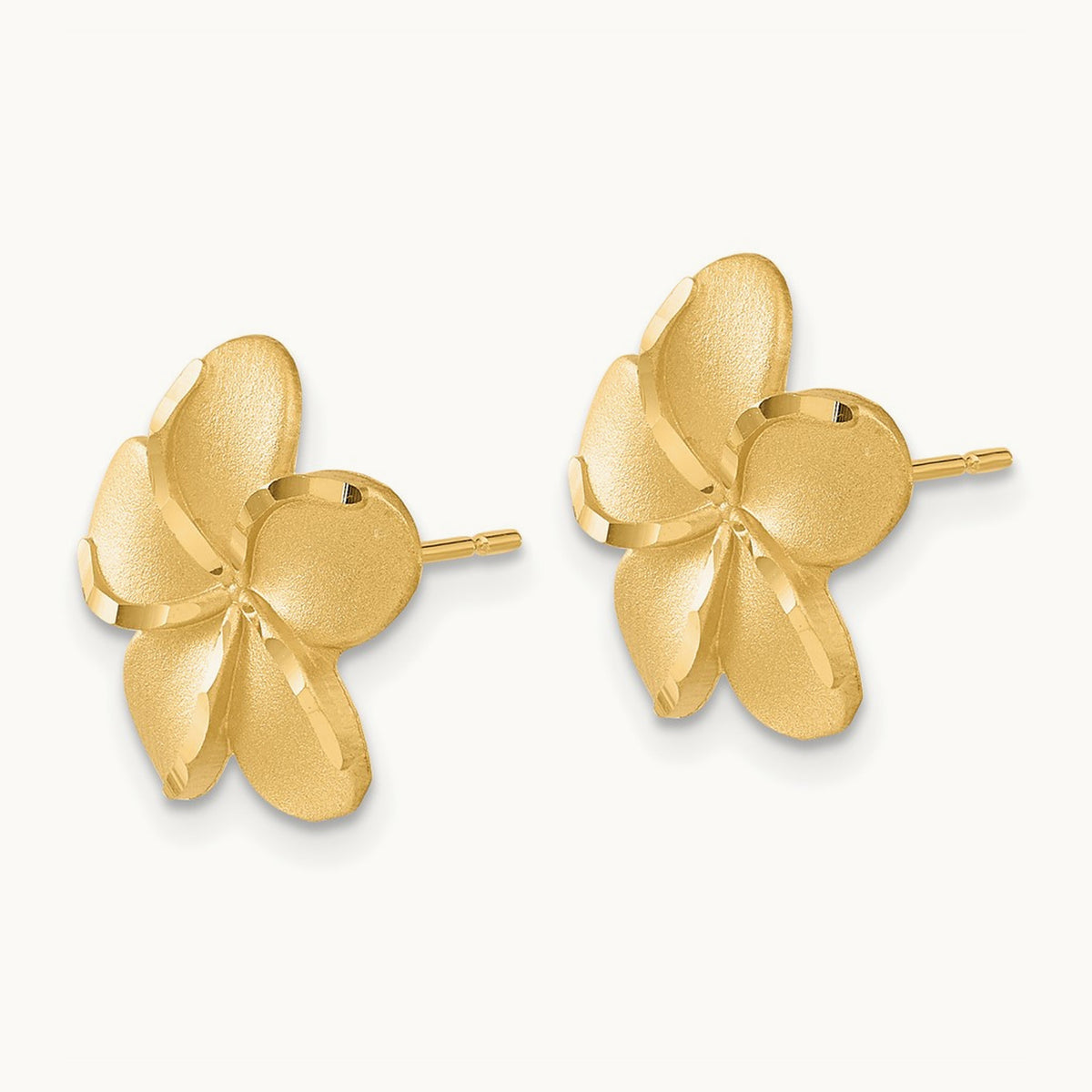 Plumeria Post Earrings — 18mm