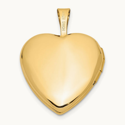 Polished & Satin I LOVE YOU Heart Locket, 16mm, 14K