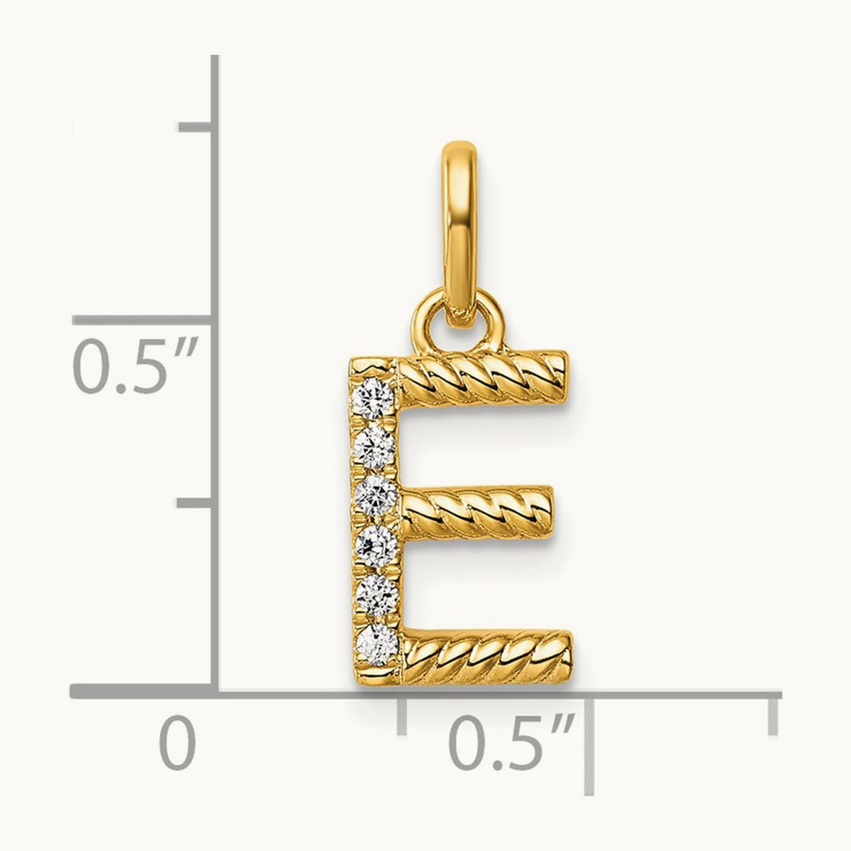 Twisted with Diamond Charm — 14K Yellow Gold, E