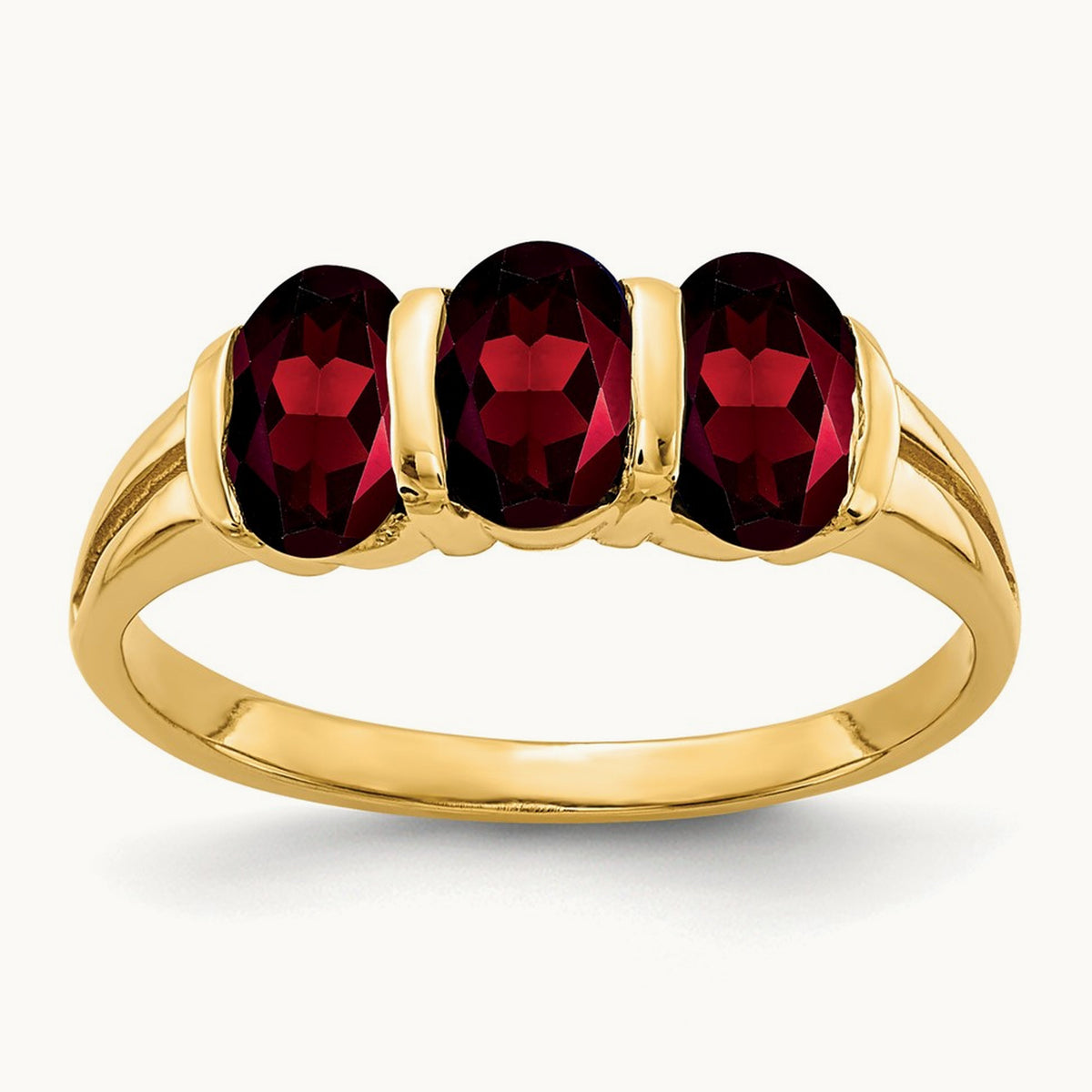 6x4mm Oval Garnet ring, 14K