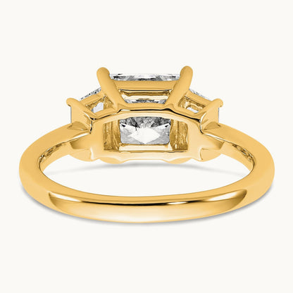 Princess & Trapezoid Engagement Ring, 1.25-4.00 ct tw Lab-Grown Diamond — 2 3/4 ct, 14K Yellow Gold