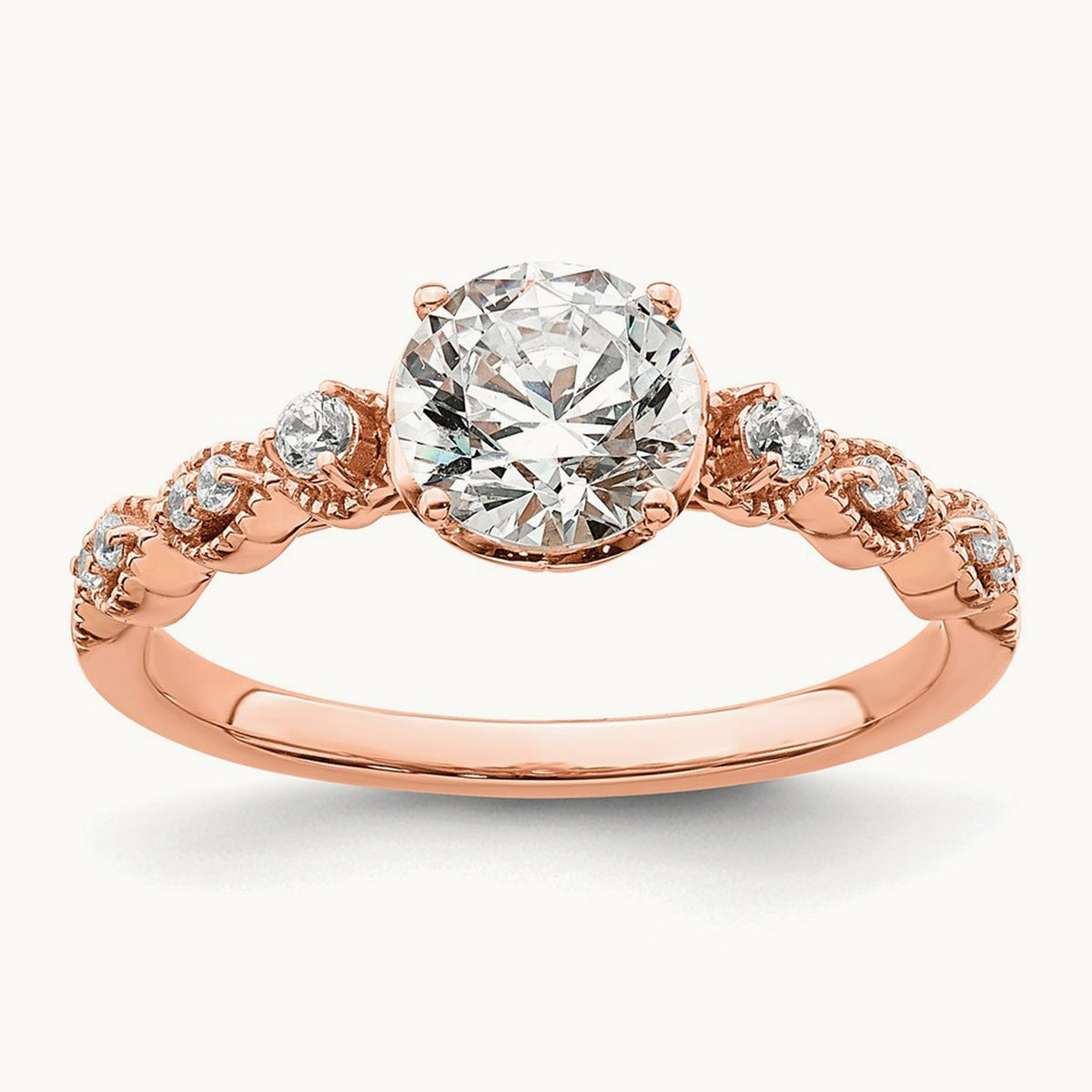 1ct Round Semi-Mount Engage Dia Ring, 14K Rose Gold