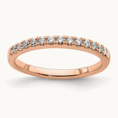 Diamond Wedding Band, 14K Rose Gold