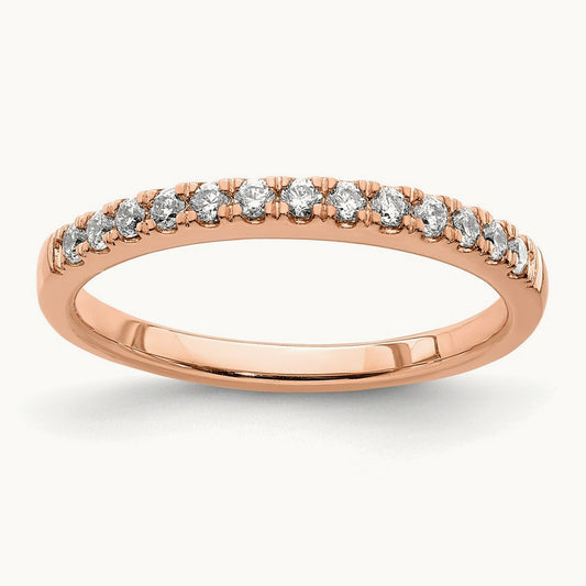 Diamond Wedding Band, 14K Rose Gold