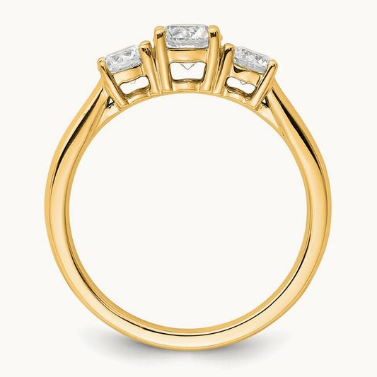 3 Stone Engagement Ring, 1.00-5.00 ct tw Lab-Grown Diamond — 1 ct, 14K Yellow Gold