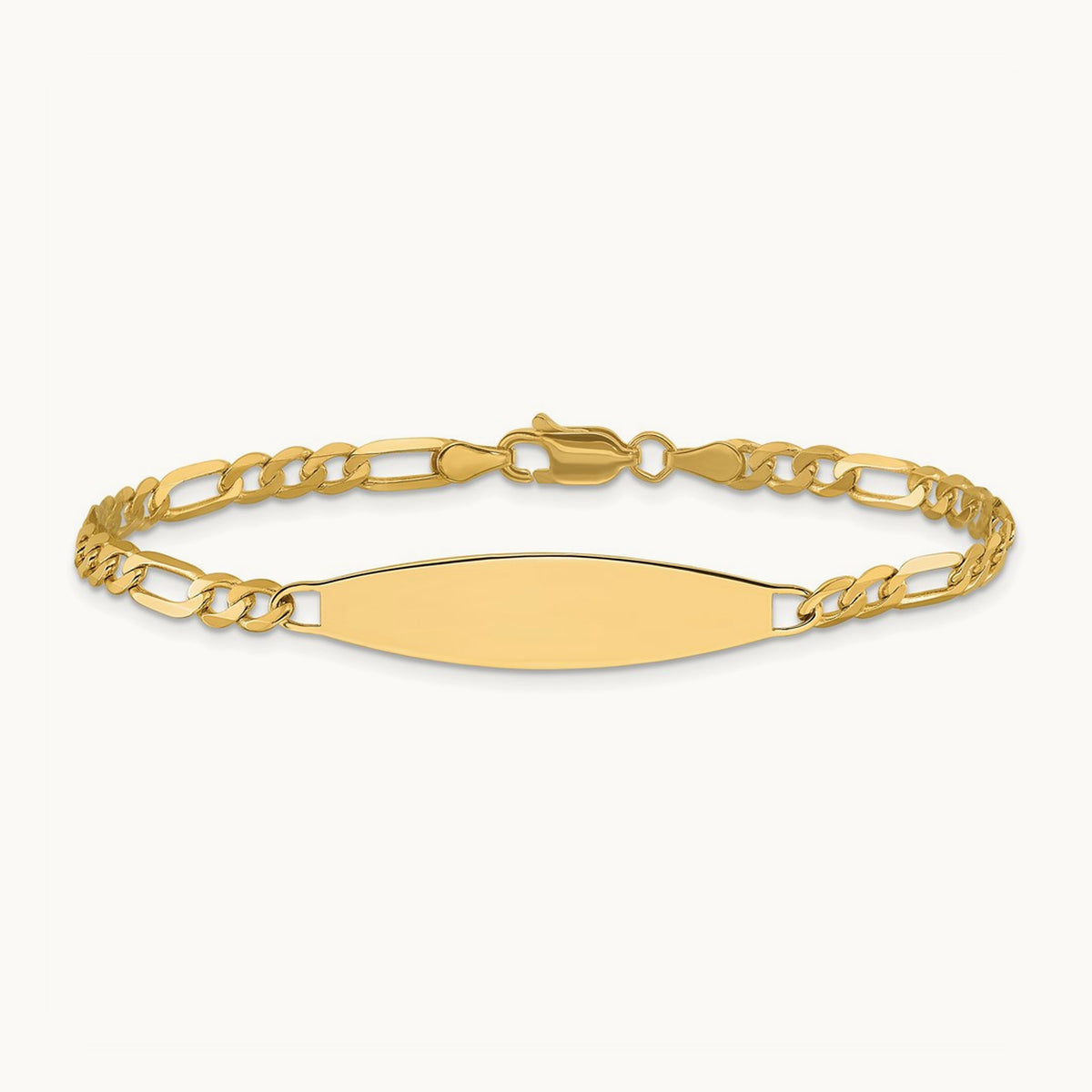 Figaro ID Bracelet, 3.0mm, 14K