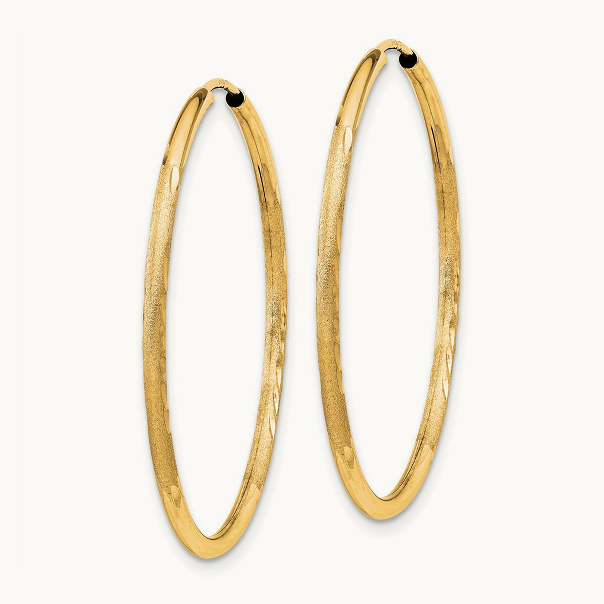 Satin Diamond-cut Endless Hoop Earrings — 30mm, 1.5mm