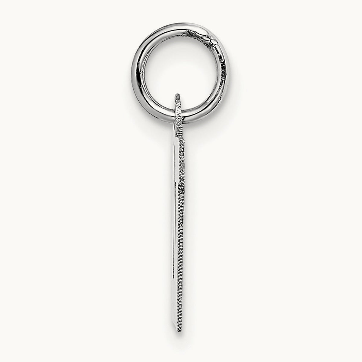 Small Block Initial Charm — 14K White Gold, N