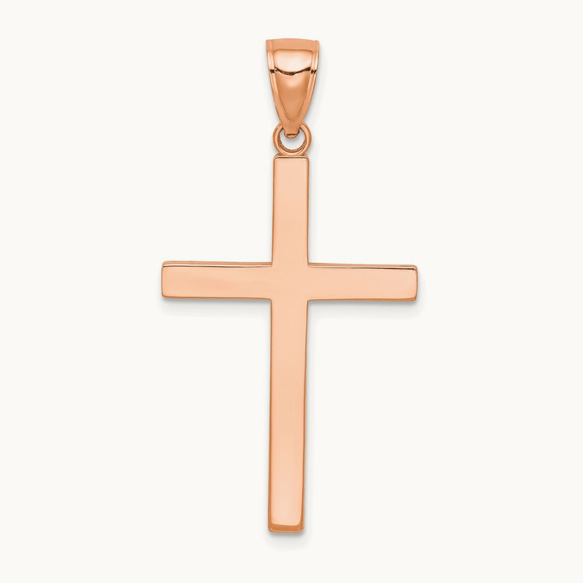 Stick Cross Pendant, 14K Rose Gold