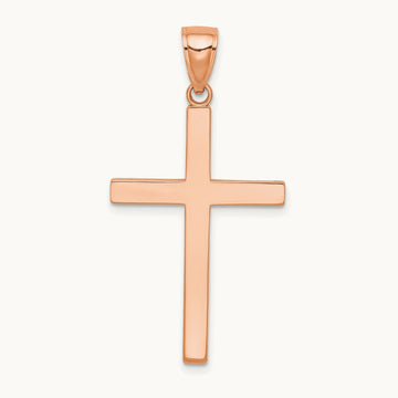 Stick Cross Pendant, 14K Rose Gold