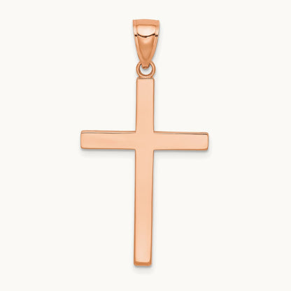 Stick Cross Pendant, 14K Rose Gold
