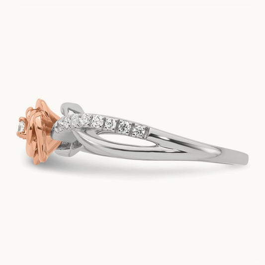 Complete Diamond Bypass Rose Promise Ring, 14K Two-tone