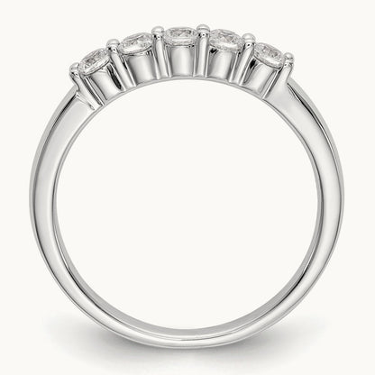5-Stone Diamond Band, 14K White Gold