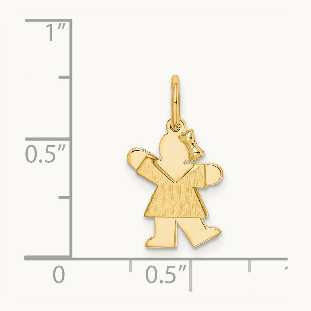 Mini Girl Kiss Charm — 14K Yellow Gold