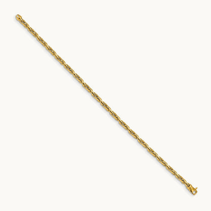 Polished Fancy Link Bracelet, 3.25mm, 14K