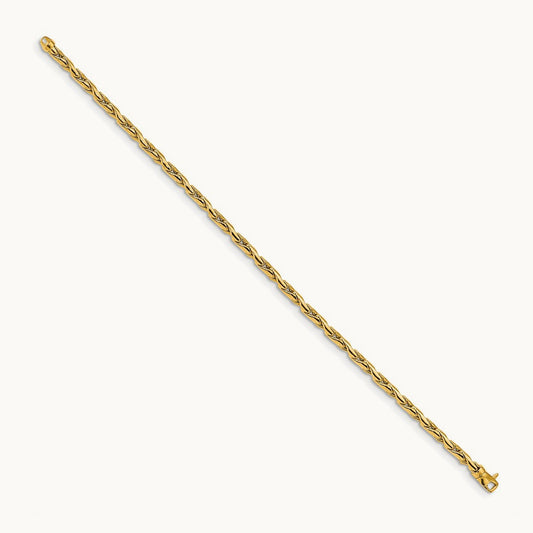 Polished Fancy Link Bracelet, 3.25mm, 14K