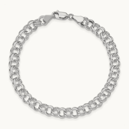 Double Link Charm Bracelet — 7mm