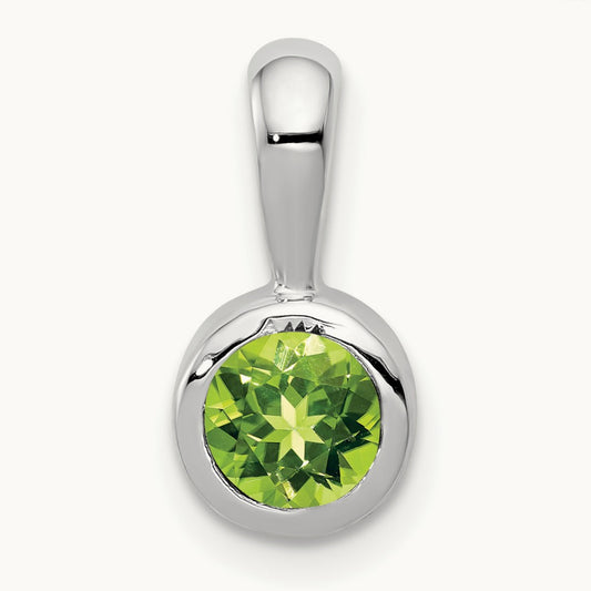 .55 Peridot Pendant, 14K White Gold