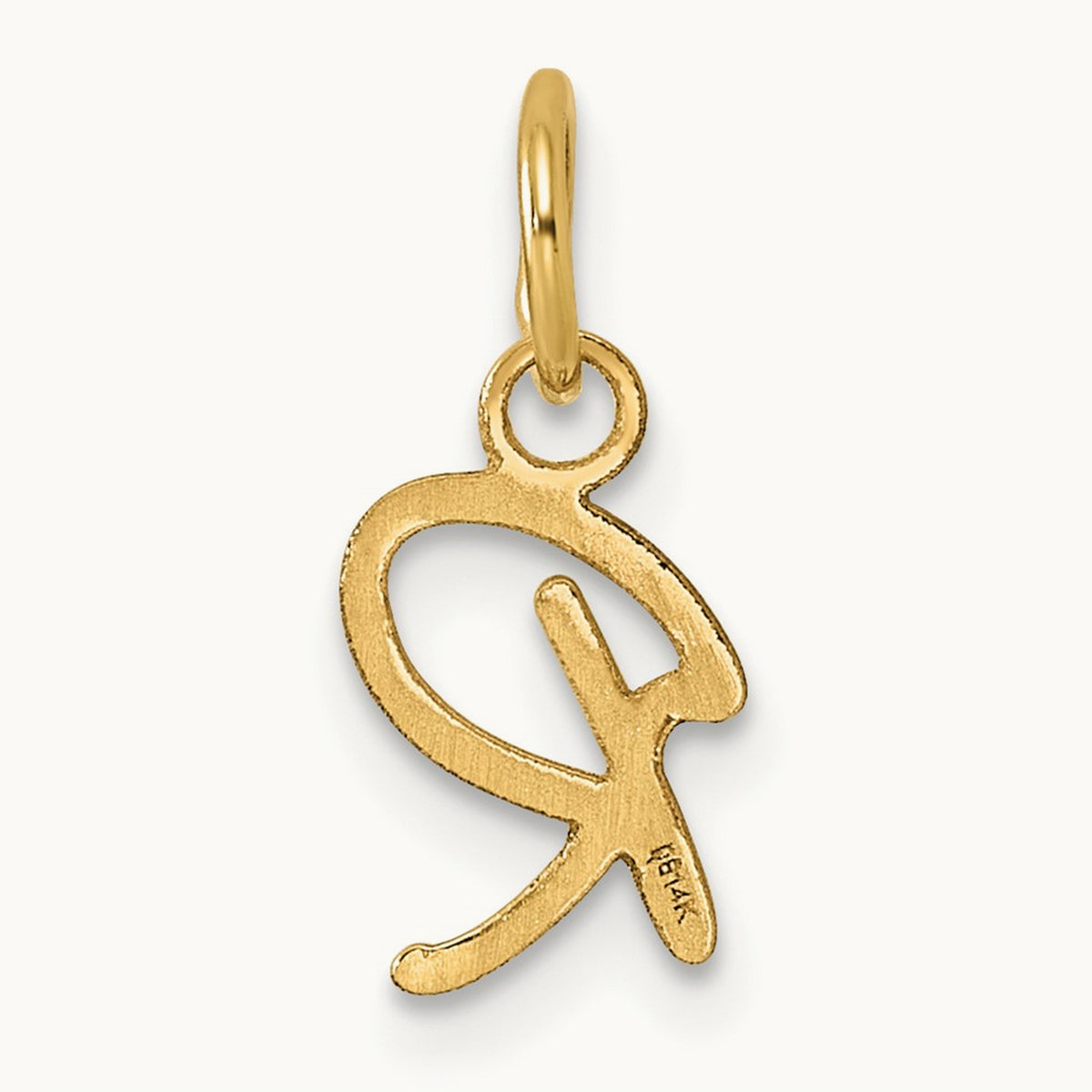 Uppercase Initial Charm — 14K Yellow Gold, R